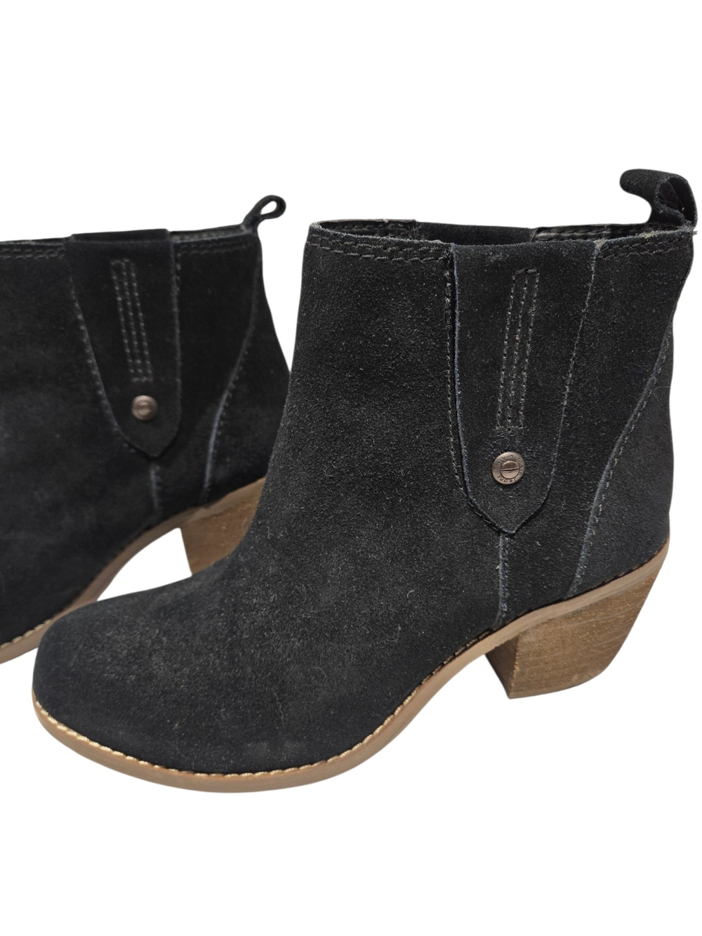 Calvin Klein Women’s Black Suede Ankle Booties - Classic Western Heel 6US